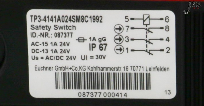 アン 31716 EUCHNER SAFETY SWITCH, 087377 (NEW) TP3-4141A024SM8C1992 | eBay